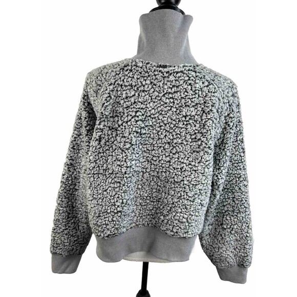 PINK by Victoria's Secret Gray Sherpa Quarter Zip Pullover Large - Picture 7 of 11